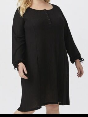 Meri Skye Bethany Waffle Knit A-Line Dress